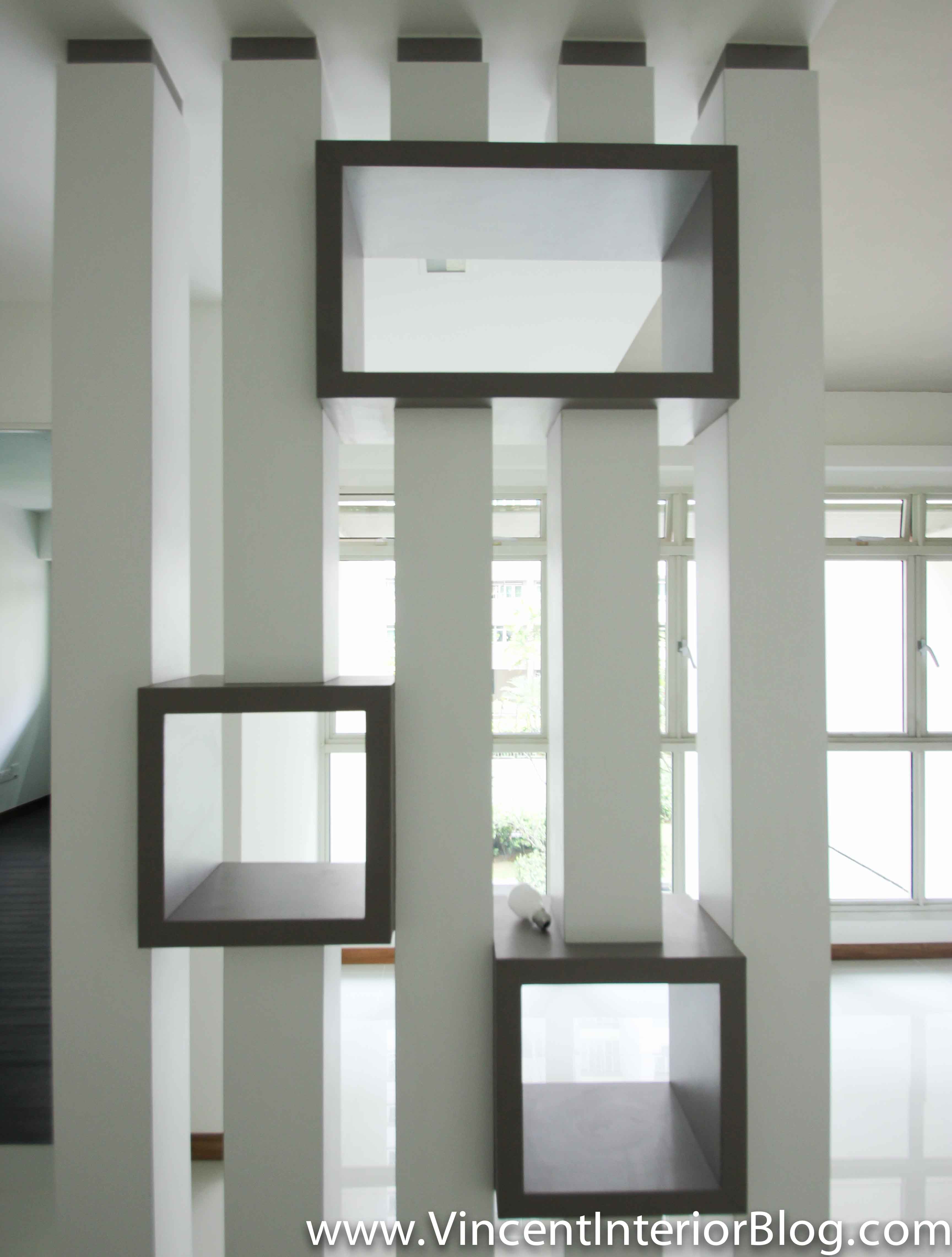 Punggol 4 Room HDB Day 32 (Final Finishing)-Living Room Divider plus Display Shelvings