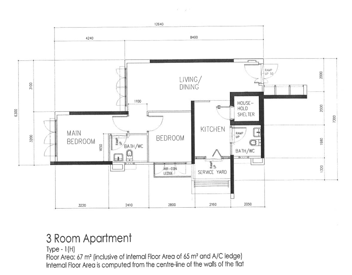 3 room Sengkang Floorplan