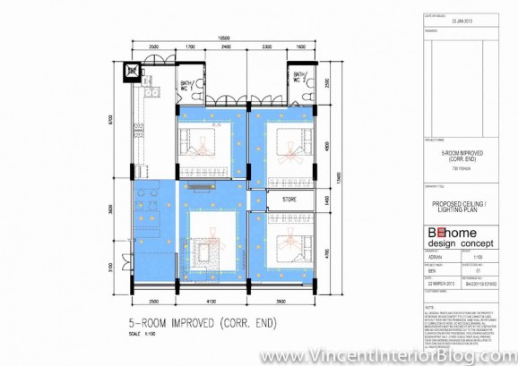 5 room HDB Yishun renovation Interior Design BEhome Design Concept-Ceiling Plan 16