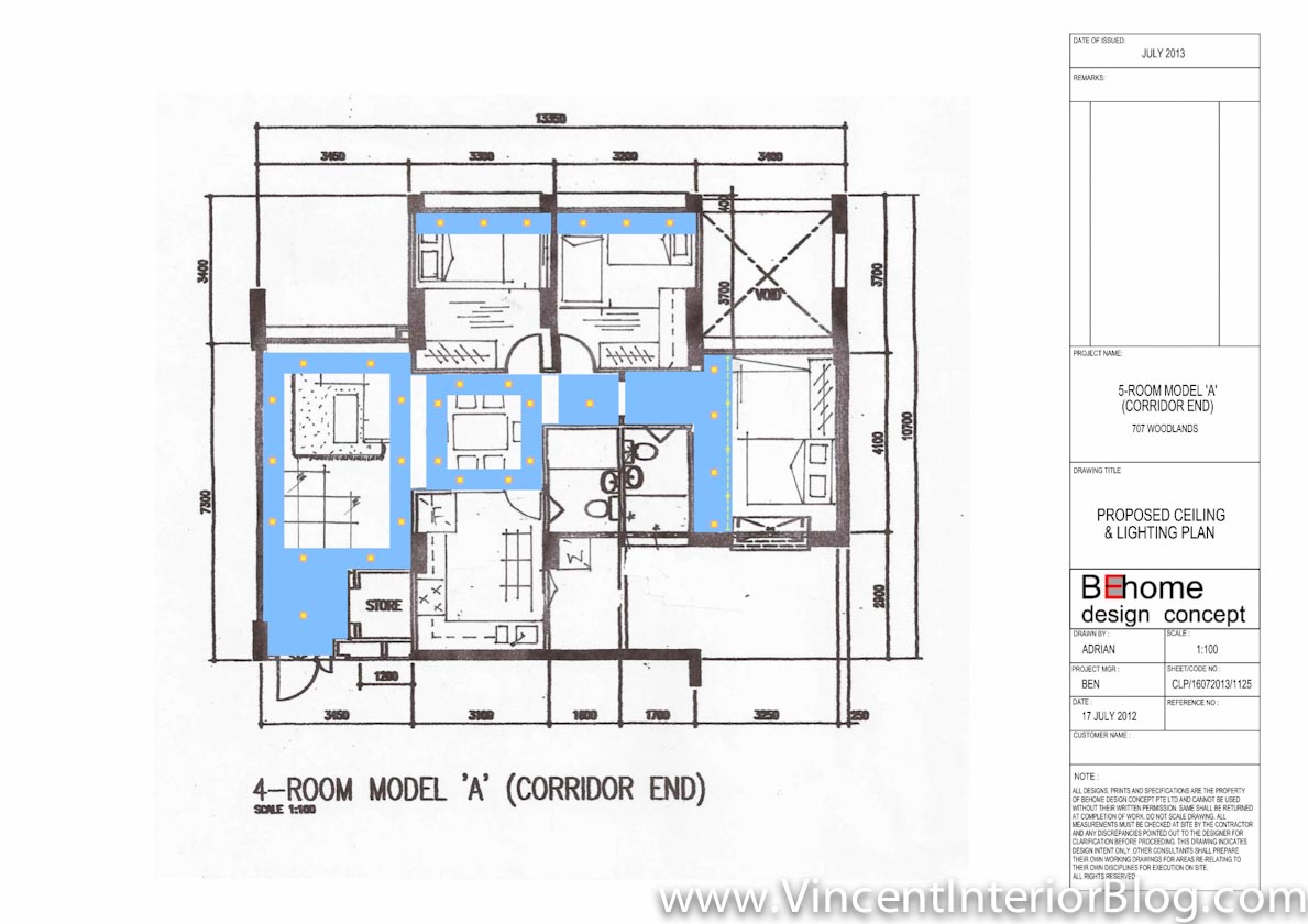 BEhome Design concept 4 room HDB-PROPOSEDCEILING&LIGHTINGPLANWoodlands